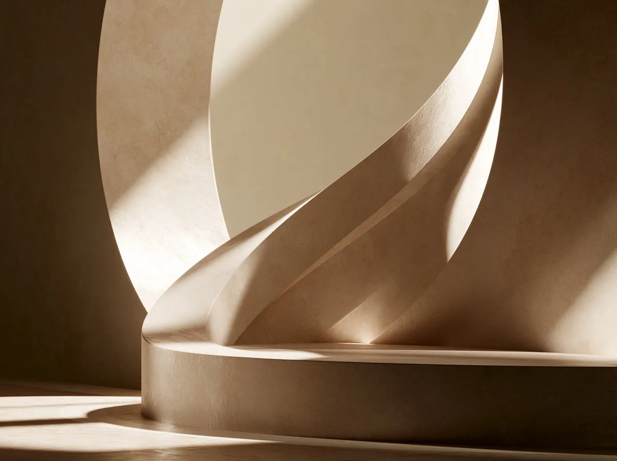 Organic curved forms in soft light
